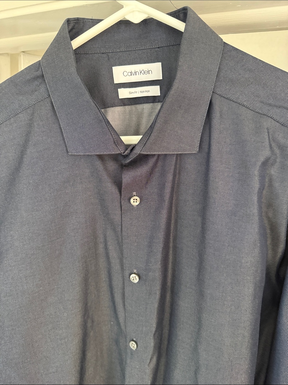 Calvin Klein Men's Dress Shirt in Dark Blue